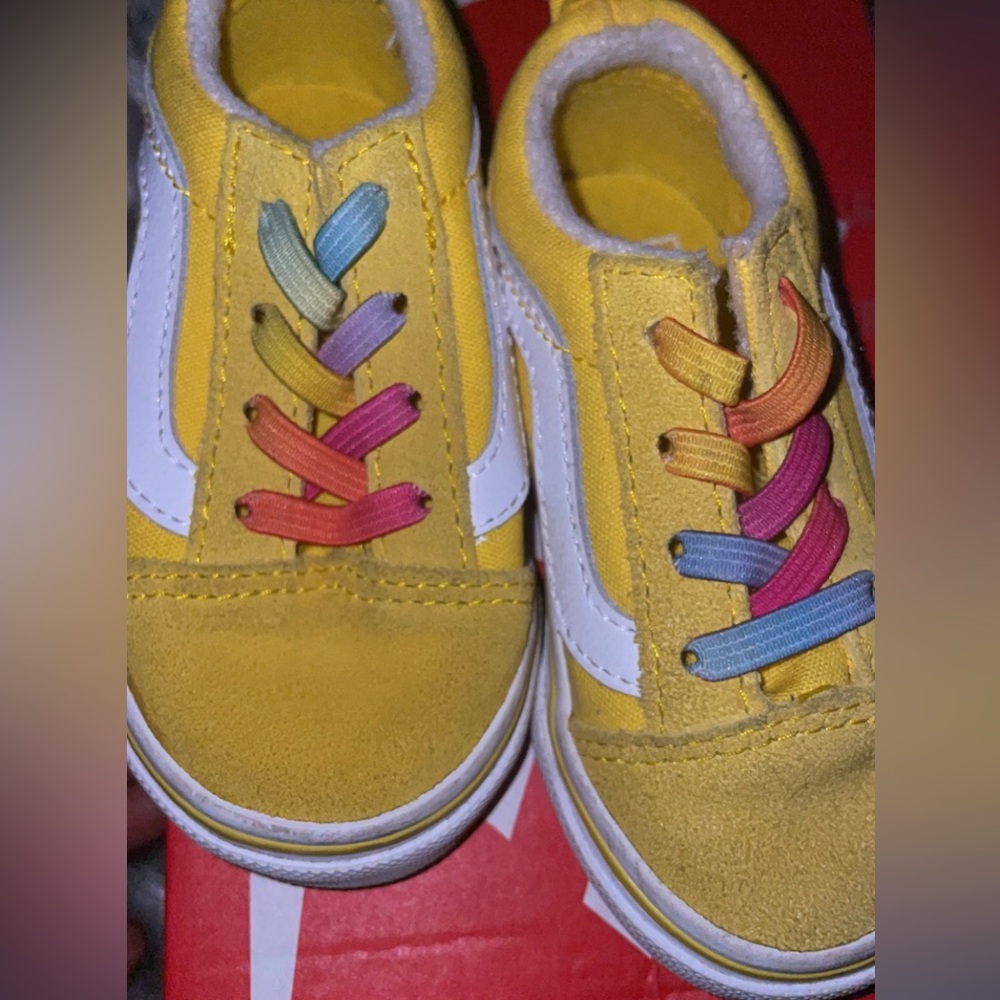 Yellow toddler girl vans shoes
